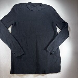 Lululemon Take It All In Cotton-Blend Ribbed Knit Sweater Black Womens Size S